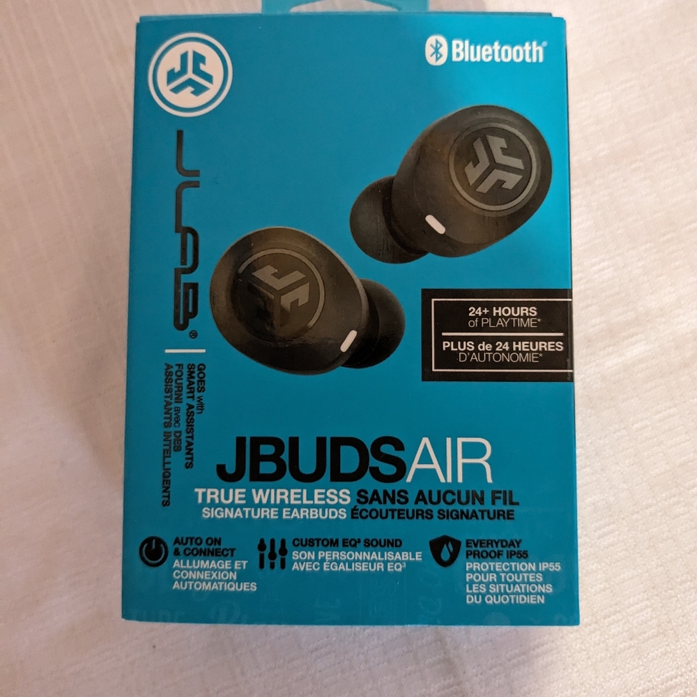 JBuds Air Bluetooth ear buds black complete in packaging wireless
